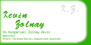 kevin zolnay business card